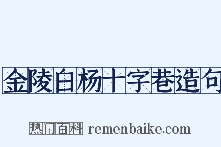 金陵白杨十字巷造句是什么意思的图片